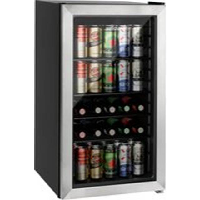 Undercounter Drinks/Beer Fridge 98L With Triple Glazed Door - Silver - One Size