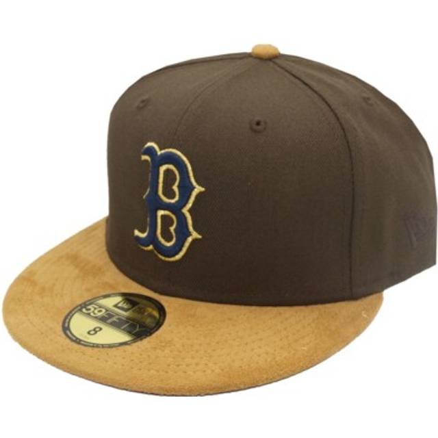 Era Boston Red Sox Brown Suede Uv Cooperstown Sidepatch 59fifty Fitted Cap