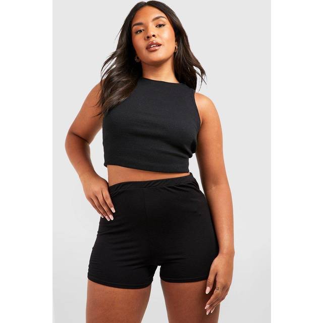 Womens Plus Jersey Shorter Cycling Short - Black - 16, Black