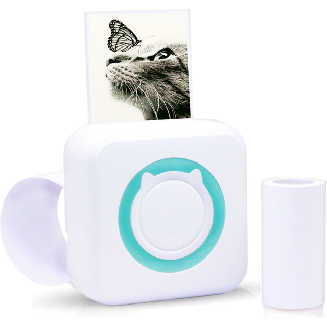 (Mini Print + 1 paper roll white) Instant Photo Printer for iOS & Android Device