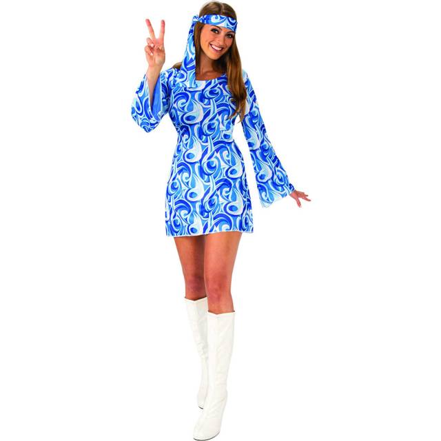 Rubies Women's Blue Flower Power Hippie Girl Costume Sef (Small Size) - Perfect for Festivals, 1960s Theme Parties, Events, & More Halloween Halloween