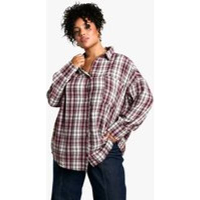 Womens Plus Checked Shirt - Red - 18