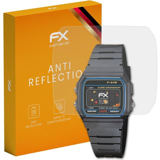 Atfolix 3x screen protection film for casio f-91w-1yef matt&shockproof
