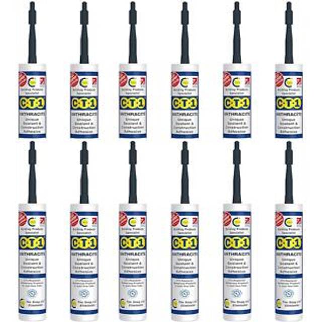 Ct1 anthracite construction sealant adhesive tube virtually any material pack 12