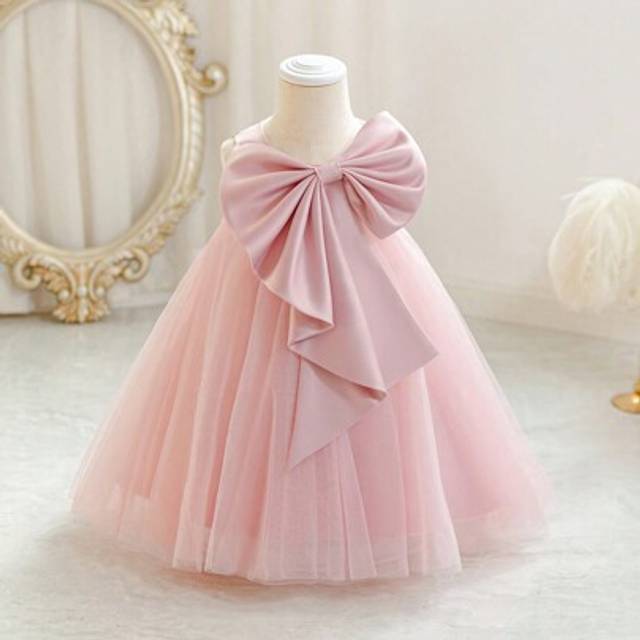 SHEIN Baby Girls Bowknot 4th Of July Party Dress, Elegant Princess Tulle Gown, Suitable For Girls&#39; 1st Birthday Gift, Banquet, Important Occasions, Holiday