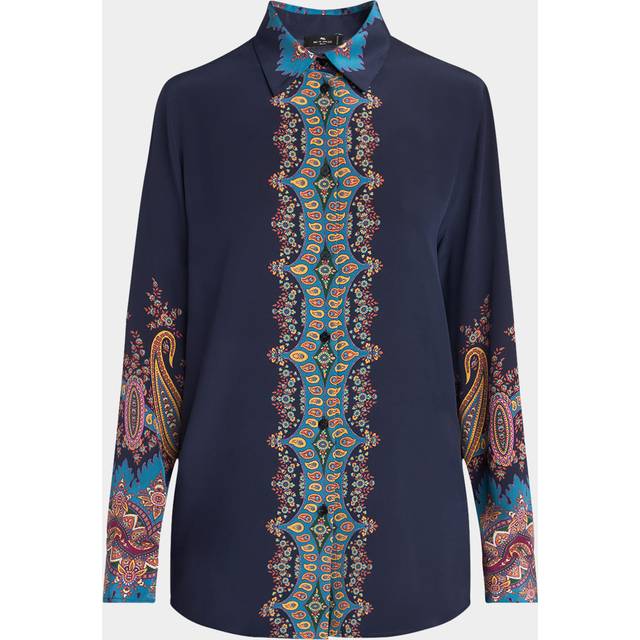 Etro, Chemise En Soie À Imprimé Placé, Femme, Taille 42