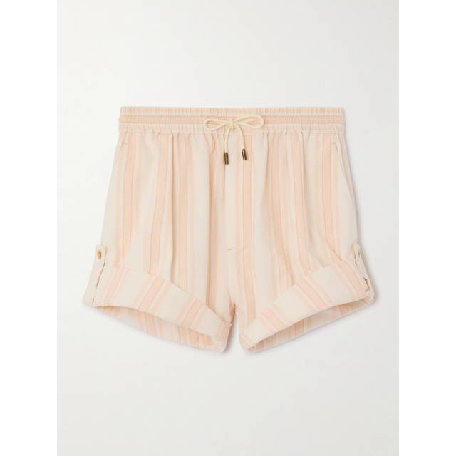 Chloé - Striped Cotton-poplin Shorts - Pink - FR 38