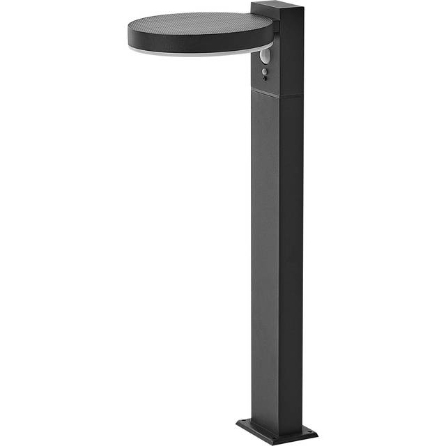 Beliani Solar Outdoor Led Bollard Lamp Parkers With Motion Sensor Black, Black