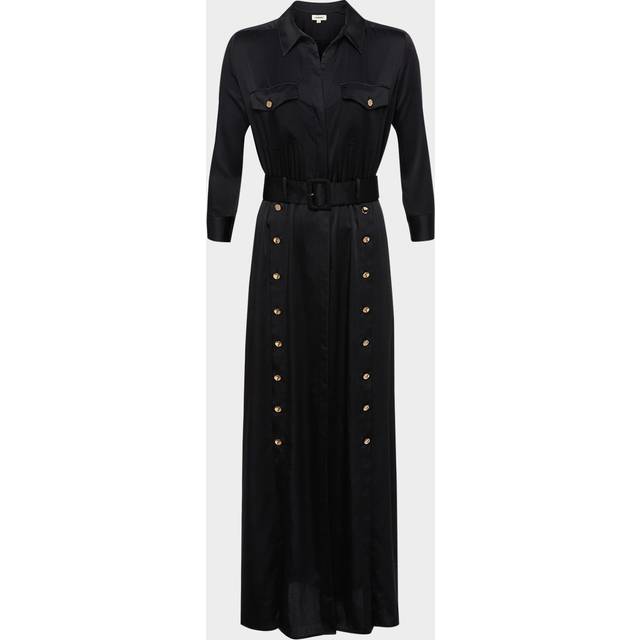 Uriah Belted Maxi Shirtdress - BLACK - Large