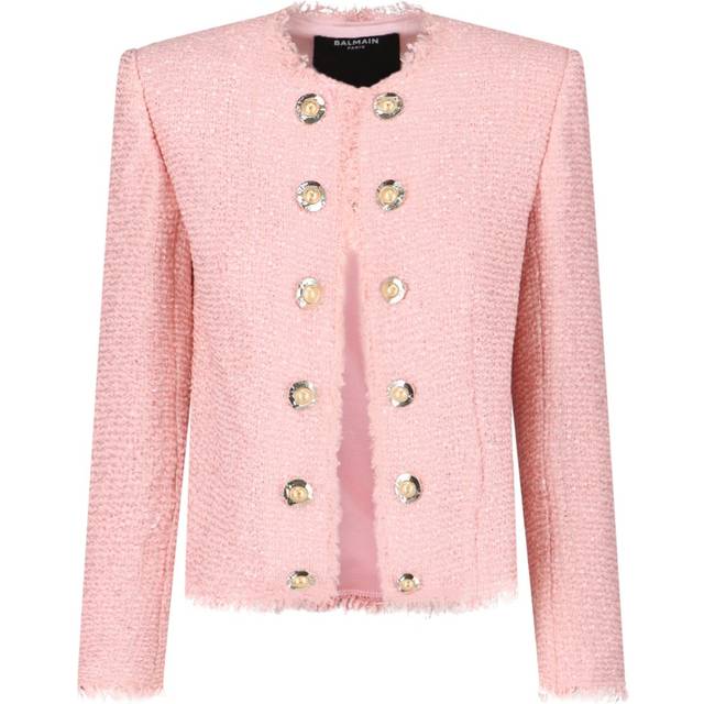 Balmain Sequin Tweed Jacket - Pink - 38 FR