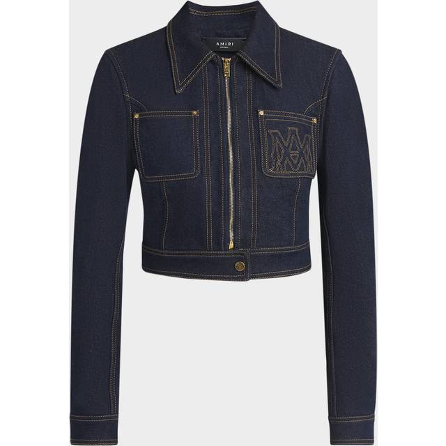Zip-Up Cropped Denim Jacket - RAW INDIGO - X-Small