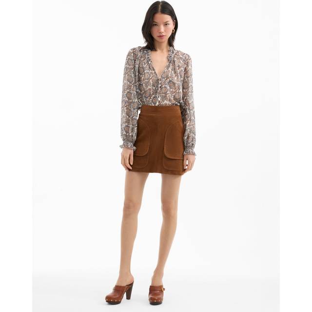 Norwood Suede Patch Pocket Mini Skirt - NORWOOD SKIRT - 8