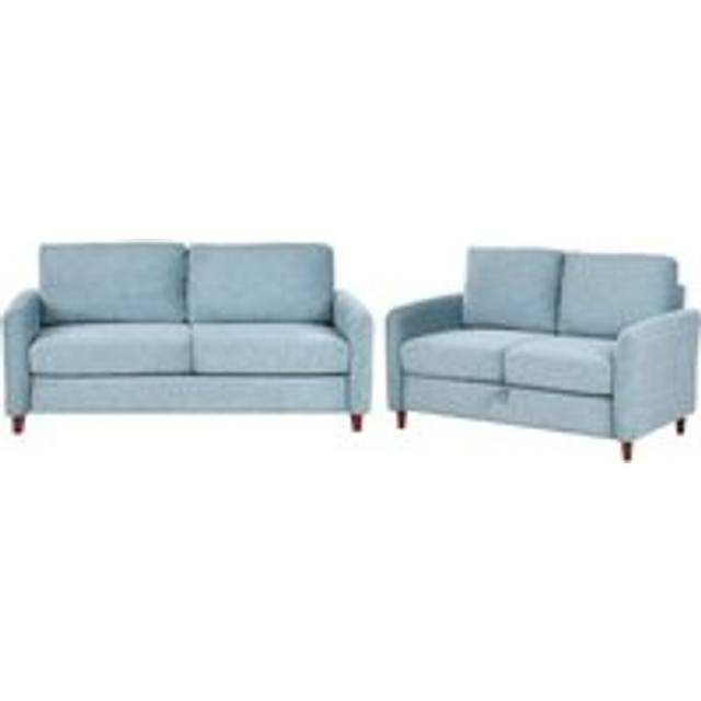 Beliani Fabric Living Room Set Blue Mare, Blue