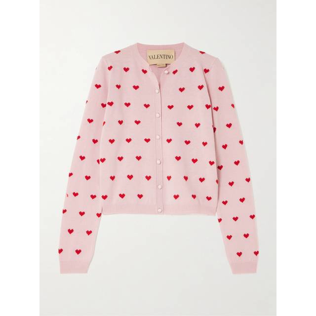 Valentino Jacquard virgin wool cardigan - pink (UK 10)
