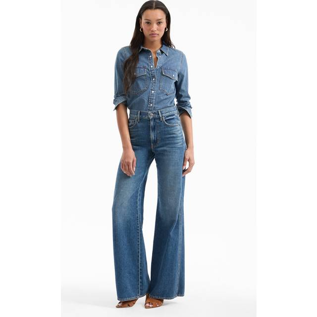 Kasey Mid-Rise Wide-Leg Jeans - CITY STROLL - 29