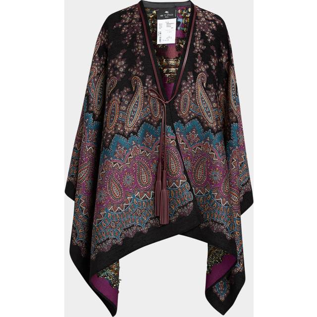 ETRO | Paisley jacquard pattern chenille cape | Women | PZ - blue (PZ)