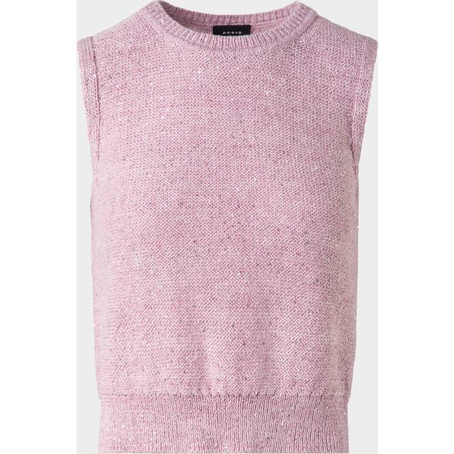 Micro Sequined Knit Sleeveless Sweater - PALE PINK - 8