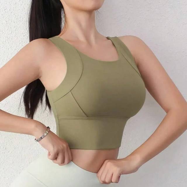 (Green Yellow, M) Cloud Hide High Support Sports Bra for Women Gym Yoga Crop Top Home Fitness Workout Underwear Girl Large Size Running Bike Shirt