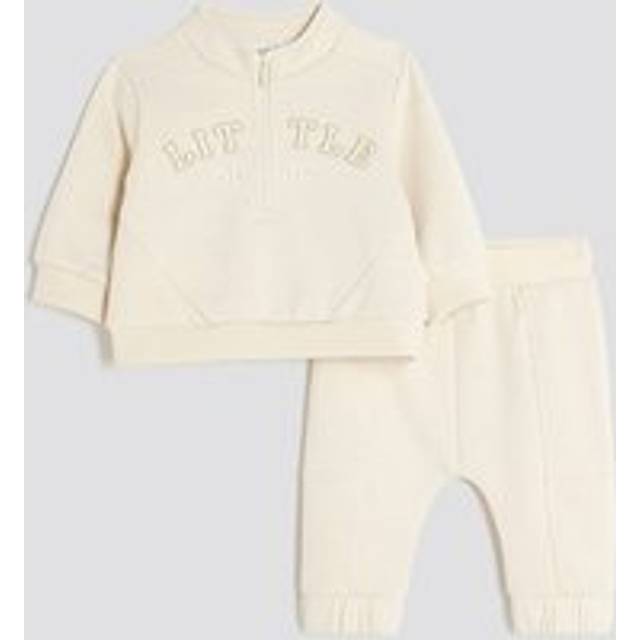 River Island Baby Boys Cream Little Dude Hoodie Set - 6-9 Mths