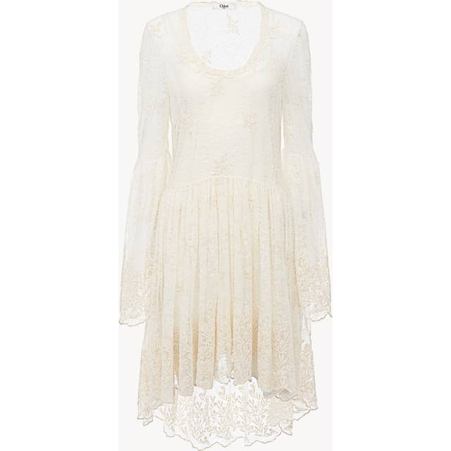 Lace U-Neck Long-Sleeve Mini Dress - ICONIC MILK - 38 FR (6 US)
