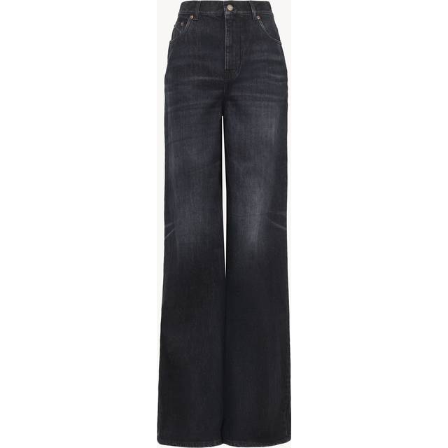 Wide-leg Jeans - 27 - Black