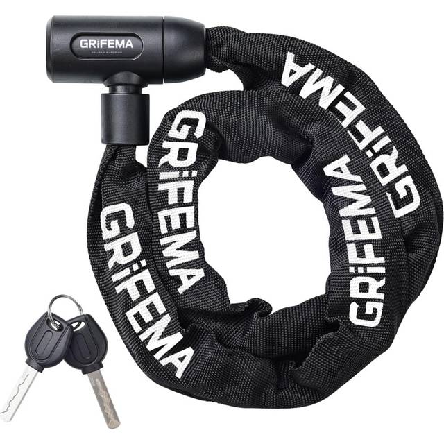 GRIFEMA GA1201-12 Bike Locks High Security with 2 Keys, Bike Chain Lock Heavy Duty, 120cm Bicycle/Cycling Locks for Bike Cycle, Moto, Door, Gate