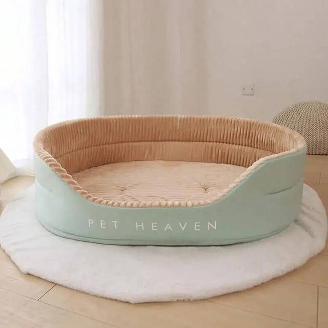 (green, S) HOOPET Double Sided Available All seasons Big Size Extra Large Dog Bed House Sofa Kennel Soft Fleece Pet Dog Cat Warm Bed S-XL