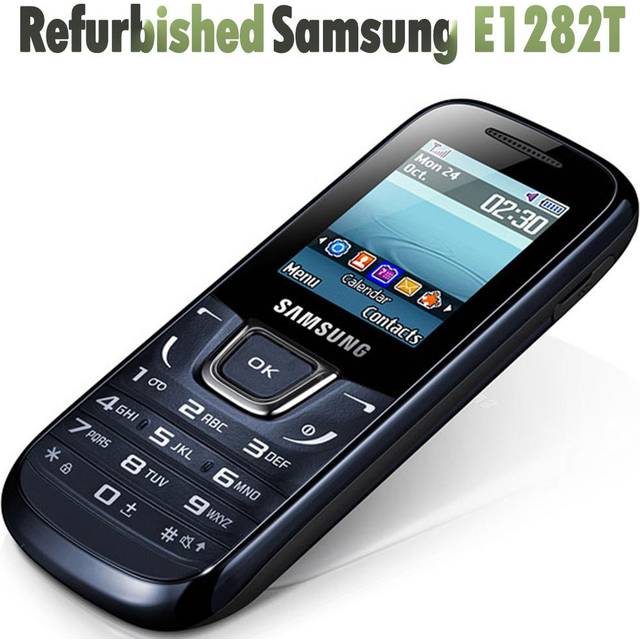 95% new Refurbished Samsung E1282T Mobile Phone simple set black