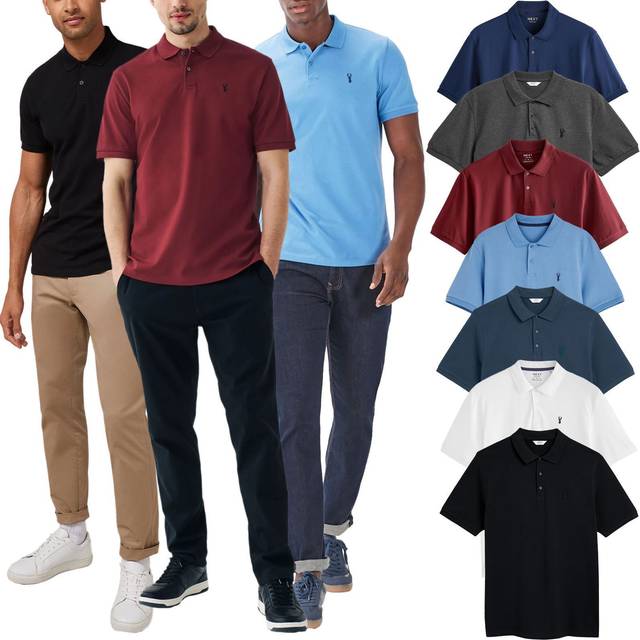 Next mens short sleeve plain pique polo shirt t shirt top big size cotton xs-5xl