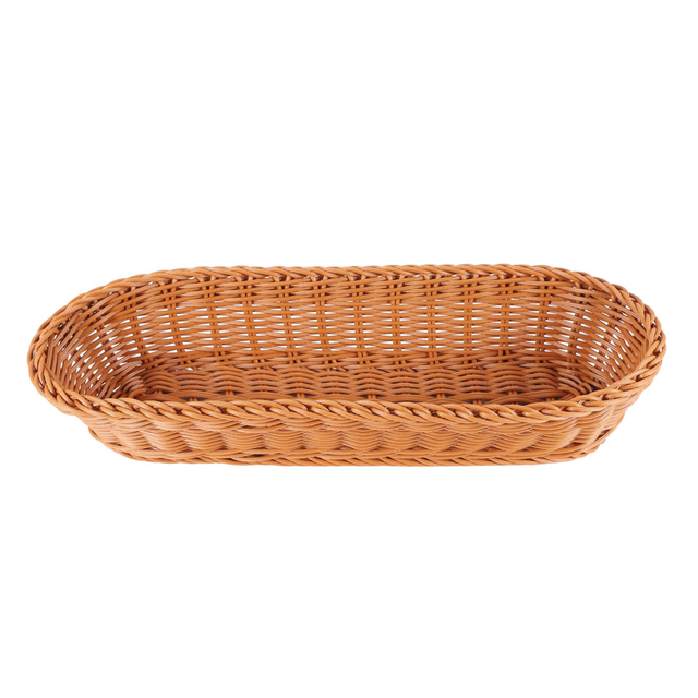 Oval Wicker Woven Basket Bread Serving Basket, 14Inch Storage for Food Fruit Cosmetic Tabletop and Bathroom
