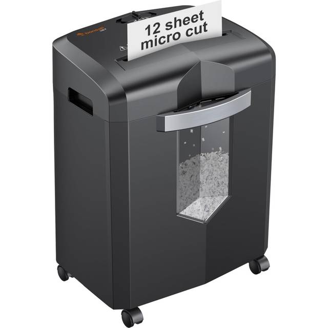 Bonsaii 12-Sheet Micro Cut Paper Shredder, Heavy Duty Shredder for Home Office Runs for 60 Mins, Shredders with 4 Casters & 16 Litres Pullout Bin,