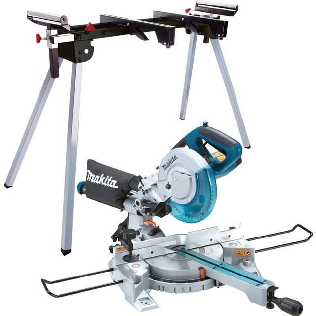Makita ls0815fln 110v 216mm sliding compound mitre saw laser light + leg stand