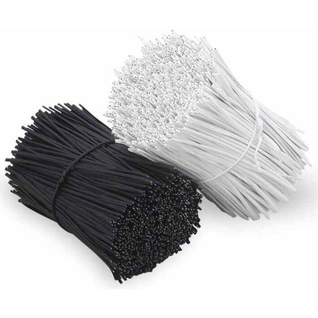 100Pcs Black White Twist Tie Plastic Shell Reusable Galvanized with Iron Core Bendable Cable Ties 0.75*80-250mm