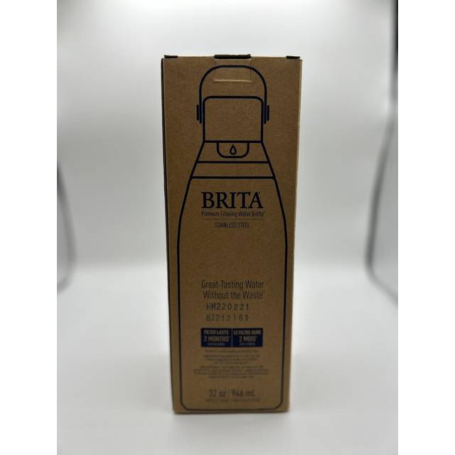 Brita Stainless Steel Premium Filtering Water Bottle  BPA-Free  Reusable  Insulated  Replaces 300 Plastic Water Bottles  Filter Lasts 2 Months or 40 G