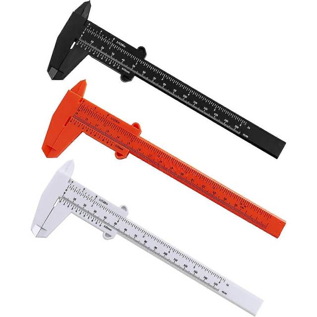 (As show, One size) Vernier Caliper 3pcs Digital Caliper Precision Measuring Tool Vernier Caliper (150mm/6inch) Double Scale Plastic Sliding Caliper (
