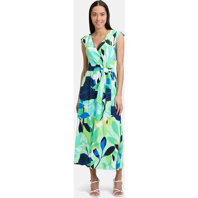 Betty Barclay Floral Print Sleeveless Maxi Dress Green