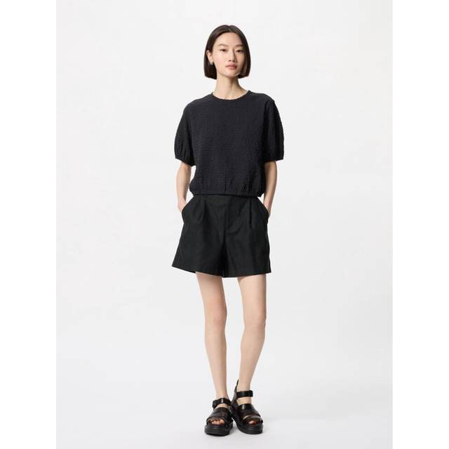 (09 BLACK/3XL) Uniqlo Japan Linen Cotton Shorts