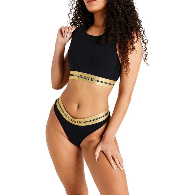 (4 UK, Black) SikSilk Womens/Ladies Racerback Bralette