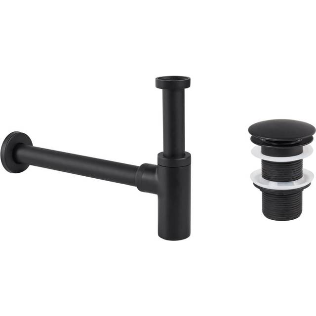 Basin Bottle Trap with Click Clack Waste MAFREDI Brass Black