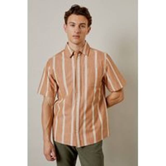 Burton Rust Bold Stripe Short Sleeve Shirt - rust