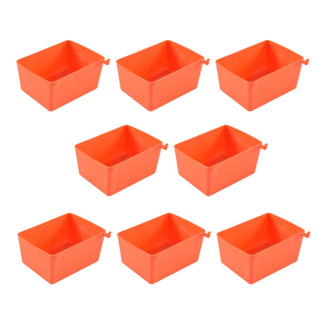 8 Pieces Pegboard Bins Kit Parts Storage Accessories Workbench for Organizing Hardware(Red)