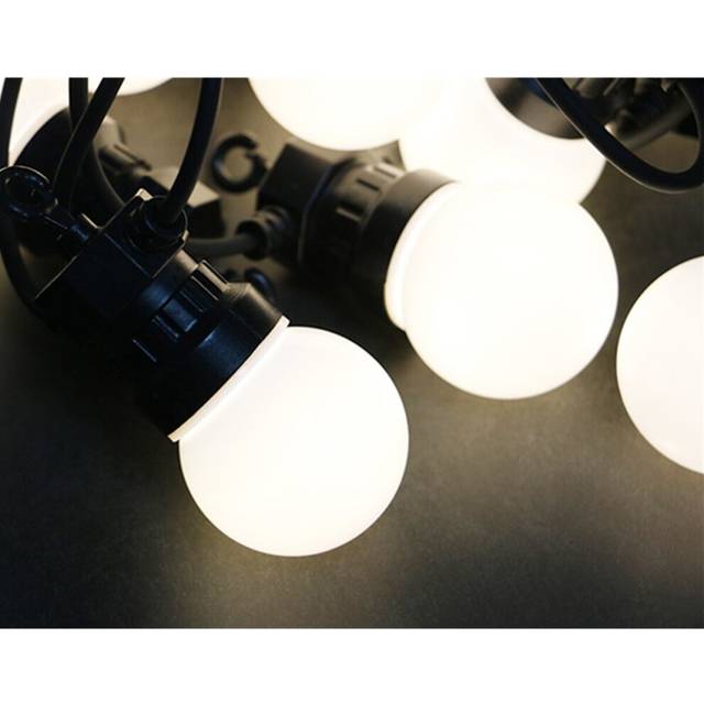(Milky White, 10M) 5M 10M Festive Lights Indoor Outdoor Festoon Bulb LED String Party Decor Light EU Plug