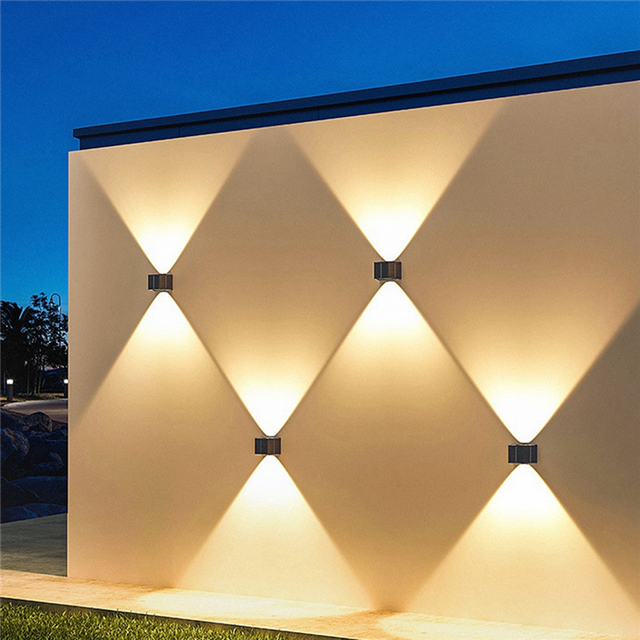 Solar Wall Light Outdoor Up-Down Lighting LED Lamp Washing Lights for Courtyard Garden Dimmable
