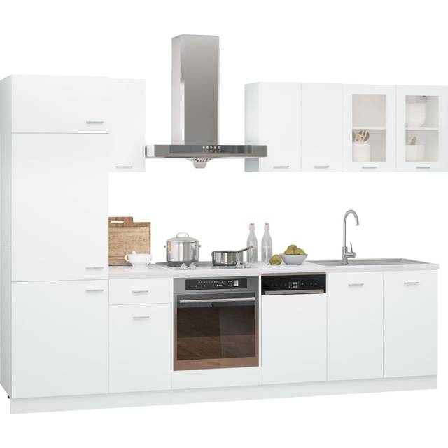 Vidaxl - 8 Piece Kitchen Cabinet Set Lyon White Engineered Wood