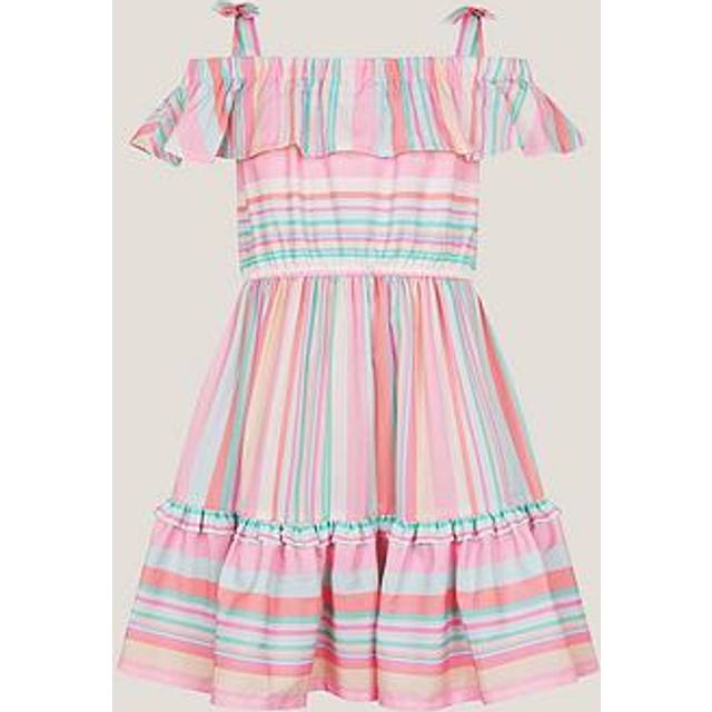 Monsoon Kids' Stripe Ruffle Dress, Multi