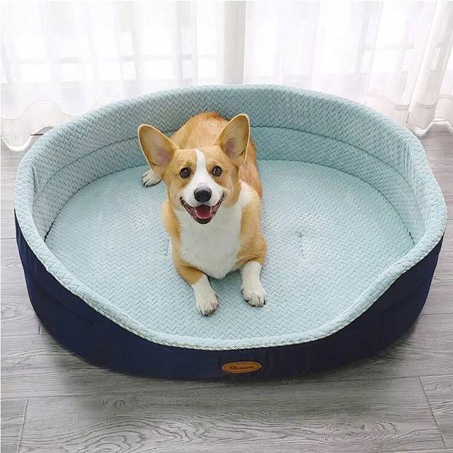 (navy green, S) HOOPET Double Sided Available All seasons Big Size Extra Large Dog Bed House Sofa Kennel Soft Fleece Pet Dog Cat Warm Bed S-XL