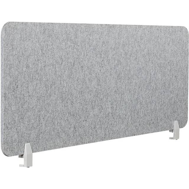 Desk Screen PET Acoustic Board Fabric Upholstered 160 x 50 cm Grey Split