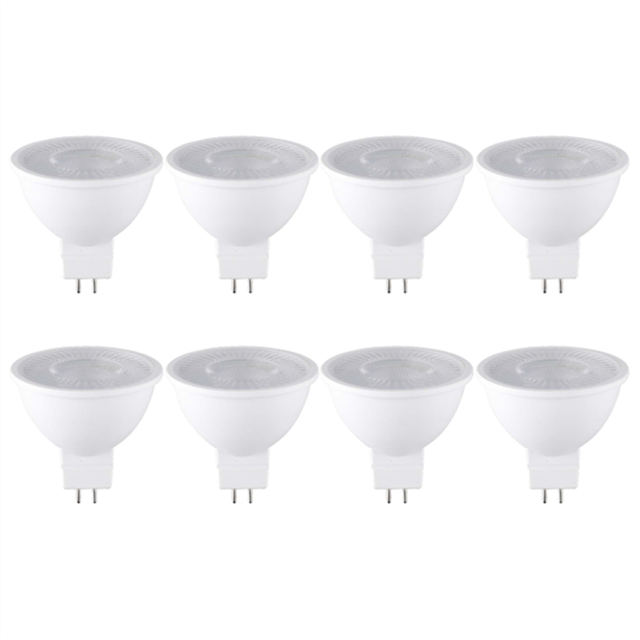 8PCS 7W MR16 LED Bulb GU5.3 Base 6000K 520LM White Light
