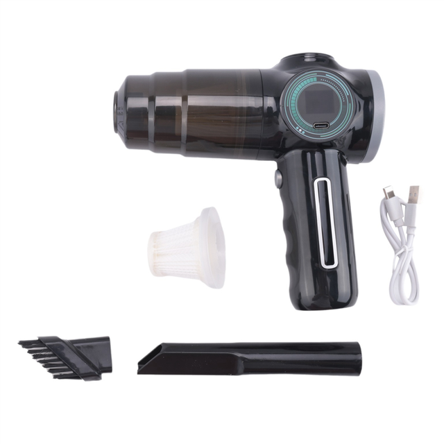 Wireless Car Vacuum Cleaner Portable Suction Automobile Handheld Dust Collector Machine Small Mini Blower-Black