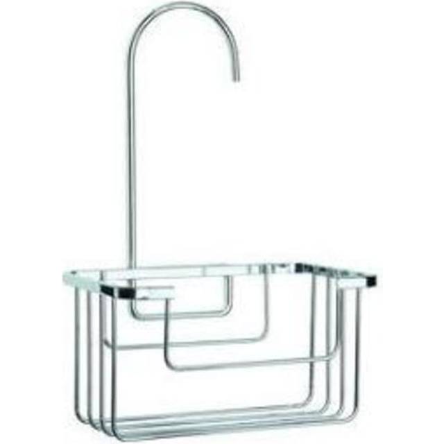 Croydex hanging shower caddy riser rail hook over basket chrome plated steel